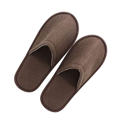 FONDOTIN 10 Paare Einweg Herren Hausschuhe Groß Kaffee Farbe Rutschfest Weiche Stoffpantoffeln Für Hotel Spa Zuhause Gebrauch von FONDOTIN