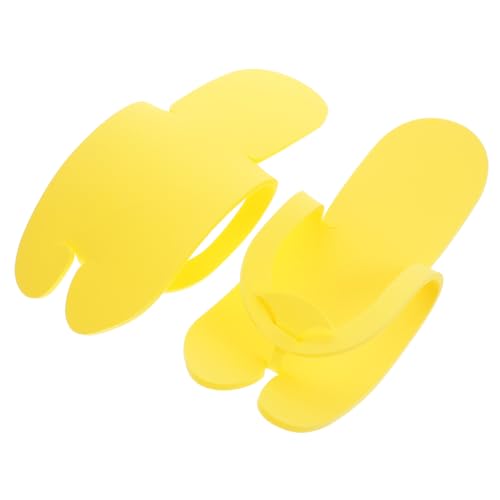 FONDOTIN 10 Paare Einweg Salon Slipper Gelb EVA Rutschfest Bequeme Pediküre Hausschuhe für Damen Herren Gäste Spa Dusche Strand von FONDOTIN