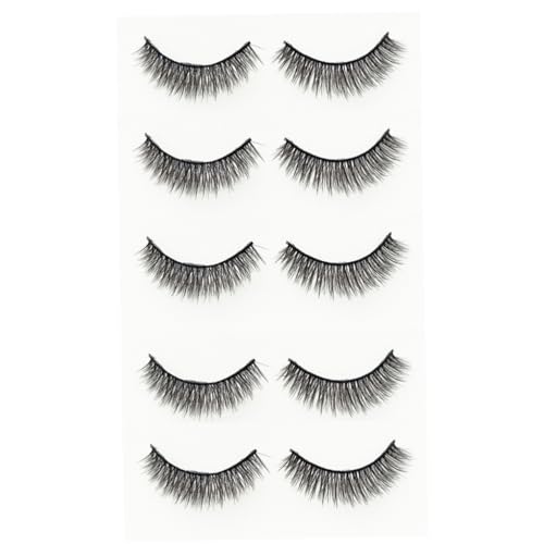 FONDOTIN 10 Paare Natürliche Handgefertigte Falsche Wimpern Dichte Weiche Selbstklebende Wimpern für Damen Sanfter Cat Eye Geeignet für Alltag Party und Besondere Anlässe von FONDOTIN