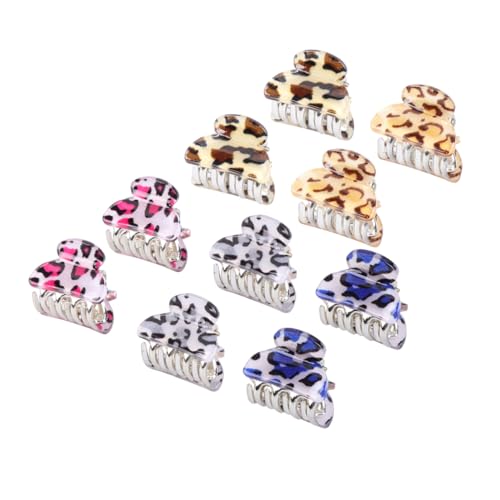 FONDOTIN 10 Stück Teiliges Acryl Haarspangen Leopard Muster Mini Krallen Haarklammern für Damen Mädchen Langlebig Modischer Haarschmuck für Partys Hochzeiten und Alltag Zufällige Farbe von FONDOTIN