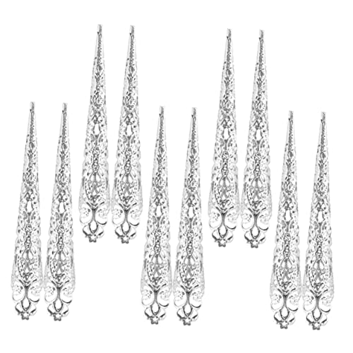 FONDOTIN 10 Stück Teiliges Halloween Finger Nagelabdeckungen Lange Kunstnägel für Cosplay Partys und Rollenspiele Gruselige Requisiten für Maskeraden und Karneval von FONDOTIN