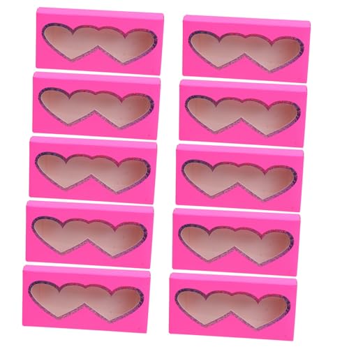 FONDOTIN 10 Stück Teiliges Herzförmige Leere Wimpernbox aus Papier Praktische Aufbewahrungsbox für Falsche Wimpern Staubdicht und Kompakt für Reise und Tägliche Nutzung von FONDOTIN