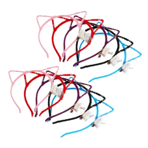 FONDOTIN 10 Stück Teiliges LED Katzenohren Haarreif Verstellbar Langlebiges Material Bunte Leuchteffekte Geeignet für Damen für Karneval Weihnachten und Partys von FONDOTIN