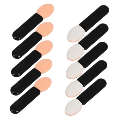 FONDOTIN 10 Stück Teiliges Lidschatten Doppelseitige Make Up Pinsel Weiche Schwämme für Präzises Auftragen von Lidschatten Lippenstift Lipgloss Vielseitig Einsetzbar für Alltag und Party von FONDOTIN