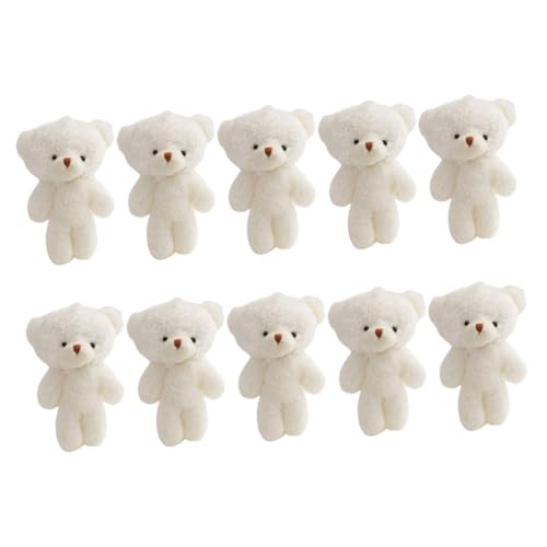 FONDOTIN 10 Stück Teiliges Mini Plüschbären Kuscheltier Weich und Langlebig Niedliche Bärendeko als für Geburtstag Valentinstag DIY Schlüsselanhänger und Taschenanhänger von FONDOTIN