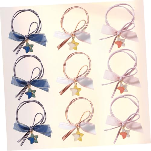 FONDOTIN 10 Stück Teiliges Stern Haarband Haarseil Modisch Dehnbar Haargummi für Damen Mädchen Alltag Einfache Knoten Haarschmuck Vielseitig Zufällige Farbe Zufällige Farbe von FONDOTIN