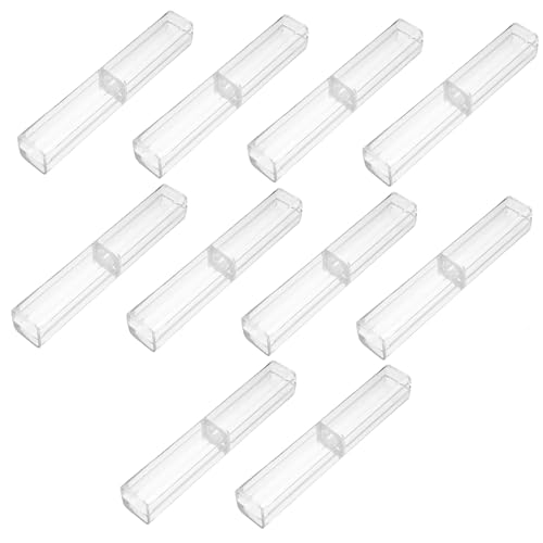 FONDOTIN 10 Stück Teiliges Transparentes Stifteetui Stabile Kugelschreiber Geschenkbox mit Festem Ring Klarer Federmäppchen Organizer für Schule Bleistifte und Schreibwaren Kratzfest von FONDOTIN