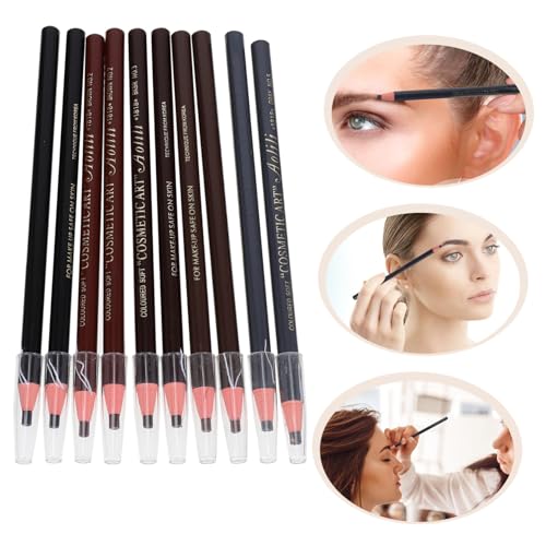 FONDOTIN 10 Stück Wasserfester Pull Line Augenbrauenstifte für Natürliches Makeup Sanfte Textur Langanhaltend Verschiedene Brauntöne und Schwarz Sichere Materialien für Präzises Zeichnen FONDOTIN 10 Stück Wasserfester Pull Line Augenbrauenstifte für Natürliches Makeup Sanfte Textur Langanhaltend Verschiedene Brauntöne und Schwarz Sichere Materialien für Präzises Zeichnen von FONDOTIN