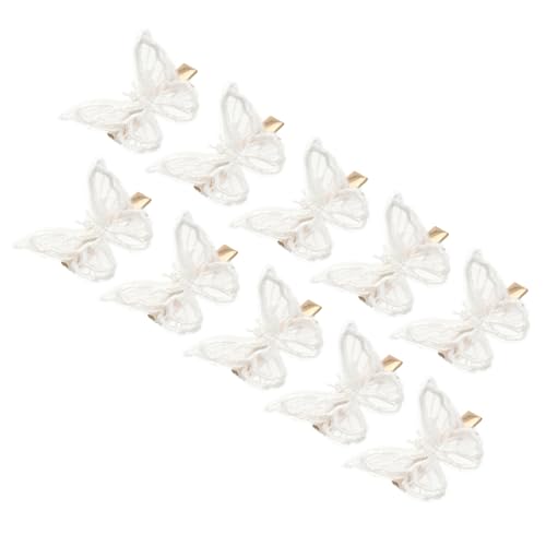 FONDOTIN 10 Stück Weiße Spitzen Haarklammer Teiliges Zarte Damen Haarspangen mit Metallrahmen Butterfly Haarclips Einfache Anwendung Geeignet für Frauen und Mädchen FONDOTIN 10 Stück Weiße Spitzen Haarklammer Teiliges Zarte Damen Haarspangen mit Metallrahmen Butterfly Haarclips Einfache Anwendung Geeignet für Frauen und Mädchen von FONDOTIN
