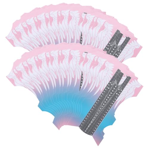 FONDOTIN 100 Stück Nagelverlängerungsform Aufkleber DIY Nagelkunst Papierhalter Schmetterlingsform Verlängerungstool für Maniküre Salon und Zuhause Leicht Anzubringen von FONDOTIN