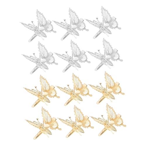 FONDOTIN 12 Stück Haarklammern Schmetterling für Damen Hochwertige Metall Haarspangen für Haartypen Rutschfest und Langlebig für Kreative Frisuren von FONDOTIN