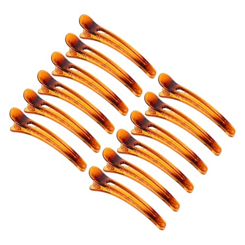 FONDOTIN 12 Stück Haarklammern aus Kunststoff Starke Entenzahn Haarspangen in Kaffee Rutschfest und Robust für Styling und Makeup Geeignet für Frauen und Mädchen von FONDOTIN