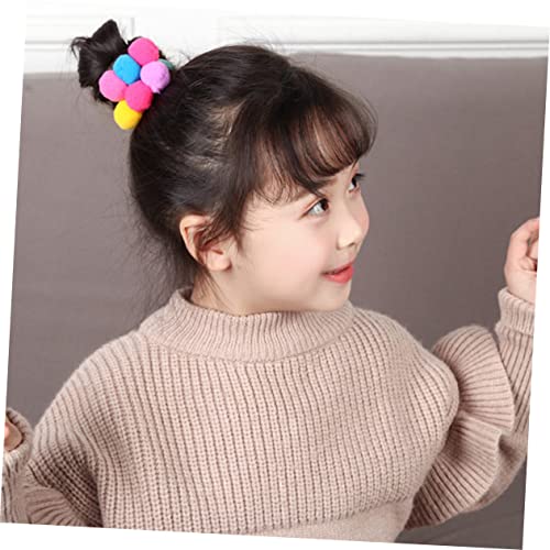 FONDOTIN 12stücke Elastisches Haarseil Mit Pompom Bällen Junge Mädchen Haarschmuck Haarband Für Mädchen Elastische Haarreifen Für Verschiedene Anlässe von FONDOTIN