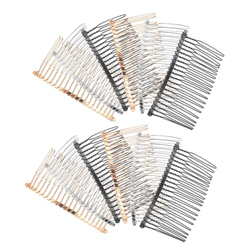 FONDOTIN 12 Stück Teiliges Haarkamm Metall mit Zähnen Rostfrei Langlebig Modisch Haarkämme für Frauen Geeignet für Brautfrisuren Party und Alltagsstyling in Gold Vielseitig Einsetzbar von FONDOTIN
