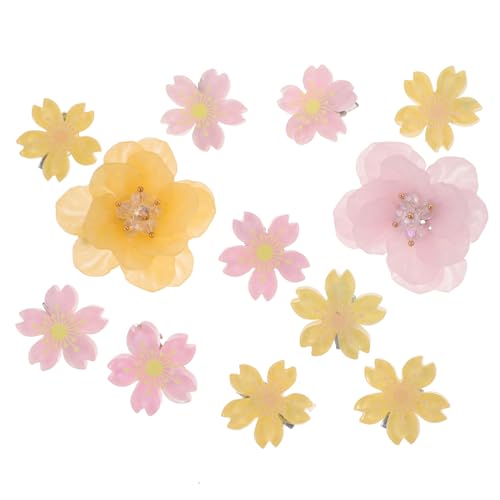FONDOTIN 12 Stück Teiliges Niedliche Blüten Haarklammern für Mädchen Realistisch Geformte Haarspangen mit Mehrlagigem Blütenblatt Design Leicht und Druckfrei für Alltag Schule Party von FONDOTIN