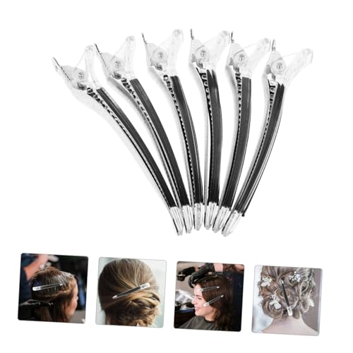 FONDOTIN 12 Stück Teiliges Transparente Haarclips aus Robustem Kunststoff Rutschfeste Haarschneide und Styling Clips für Friseure und Damen Ergonomisch Geformt für Präzises Positionieren von FONDOTIN