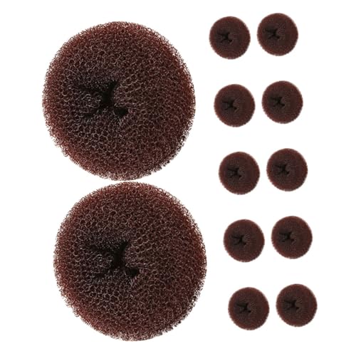 FONDOTIN 12stücke Dutt-haarformer Für Frauen Und Mädchen Chignon-donut-former Für Kurzes Und Dünnes Haar Scrunchie-haarnetz Mit Elastischem Material Für Sicheren Halt Und Einfaches von FONDOTIN
