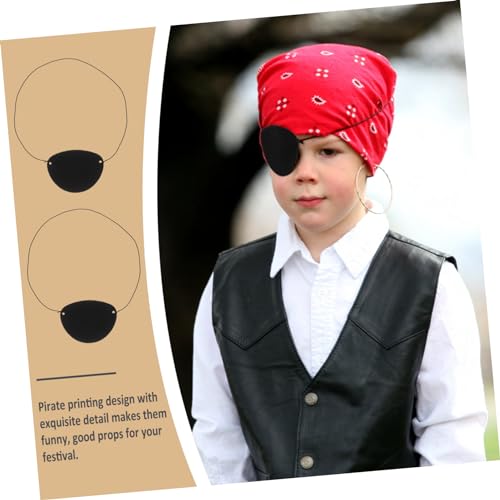 FONDOTIN 14stücke Piraten Augenklappe Für Junge Mädchen Einzelne Augenklappe Mit Totenkopf Design Piraten Aufnäher Mit Druck Bequeme Augenbinde Aus Filz Und Schwarzem Seil Für Halloween Und von FONDOTIN
