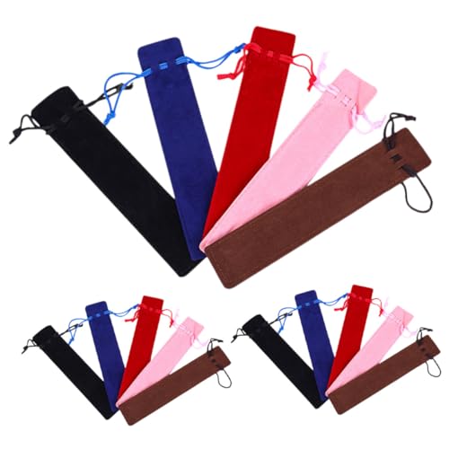 FONDOTIN 15 Stück Teiliges Bunte Doppelseitige Dicke Samt stifttaschen mit Kordelzug Kratzfest Praktisch und Tragbar Stifteaufbewahrung für Schule Büro und Geschenk von FONDOTIN