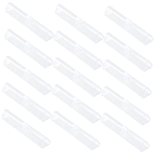 FONDOTIN 15 Stück Teiliges Transparentes Dreieck Acryl Stifteetui mit Stabilem Deckel Einzeln Leerer Kugelschreiber Aufbewahrungsbox Geschenkverpackung für Büro Schule und Business von FONDOTIN