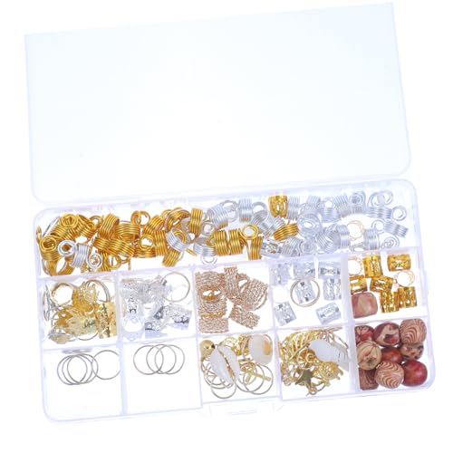 FONDOTIN 158 Stück Teiliges DIY Haarschmuck für Zöpfe Bunte Dreadlocks Anhänger Haarperlen für Kreative Frisuren Geeignet für Zöpfe Dreads und Mehr von FONDOTIN