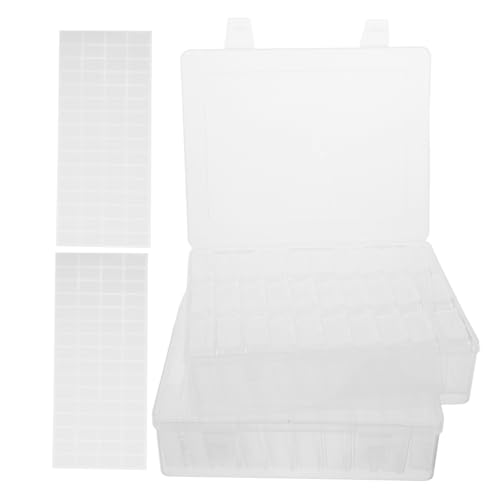 FONDOTIN 2 Sätze Transparente Schmuck und Nagelkunst Organizer Box mit Fächern und Etiketten Vielseitige Aufbewahrung für Perlen Strasssteine DIY Bastelbedarf Tragbarer Kunststoffbehälter FONDOTIN 2 Sätze Transparente Schmuck und Nagelkunst Organizer Box mit Fächern und Etiketten Vielseitige Aufbewahrung für Perlen Strasssteine DIY Bastelbedarf Tragbarer Kunststoffbehälter von FONDOTIN