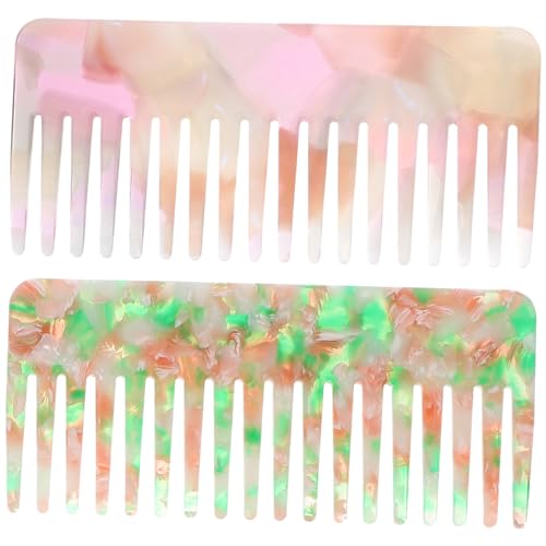 FONDOTIN 2 Stck Breiter Zahnkamm Antistatischer Haarkamm für Damen Styling Werkzeug für Haartypen Sanftes Entwirren und Frisieren Leicht und Tragbar FONDOTIN 2 Stck Breiter Zahnkamm Antistatischer Haarkamm für Damen Styling Werkzeug für Haartypen Sanftes Entwirren und Frisieren Leicht und Tragbar von FONDOTIN