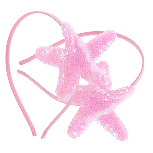 FONDOTIN 2 Stck Glitzer Seestern Haarband für Mädchen Süßes Stirnband für Partys Geburtstage und Fotoshootings Geeignet für Kleinkinder und Vorschulkinder von FONDOTIN