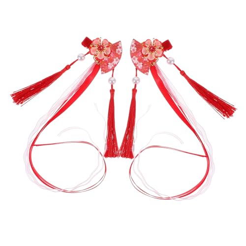 FONDOTIN 2 Stck Teiliges Haarschmuck Japanischer Fächer Haarklammer mit Blumen und Band Dekorative Haarnadeln für Mädchen und Frauen Eleganter Haarschmuck mit Quasten Fest Haltende FONDOTIN 2 Stck Teiliges Haarschmuck Japanischer Fächer Haarklammer mit Blumen und Band Dekorative Haarnadeln für Mädchen und Frauen Eleganter Haarschmuck mit Quasten Fest Haltende von FONDOTIN