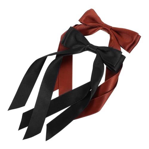 FONDOTIN 2 Stck. Teiliges Lange Haarklammern mit Schleifenband Leichte Metall Stoffclips Langlebig Niedliche Haarspangen für Mädchen Geeignet für Alltag Party Geburtstag und Festliche von FONDOTIN