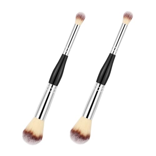 FONDOTIN 2 Stück Dual Ended Kosmetik Pinsel Teilig Großer Puder und Blushpinsel Vielseitig für Lose Puder und Lidschatten Leicht Tragbar Professionell für Make Up Unterwegs und Zuhause von FONDOTIN