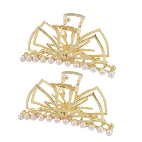 FONDOTIN 2 Stück Elegante Perlen Haarklammern aus Metall Starke Haltbarkeit Flexibel für Dickes und Dünnes Haar Vielseitig für Party und Alltag Geeignet für Damen und Verschiedene Frisuren von FONDOTIN