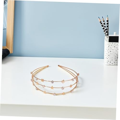 FONDOTIN 2 Stück Glitzernder Stern Haarreif Dünnes Goldenes Stirnband mit Funkelnden Strass Sternen Komfortabel und Langlebig Universeller Kopfschmuck für Damen und Mädchen Festlich und von FONDOTIN