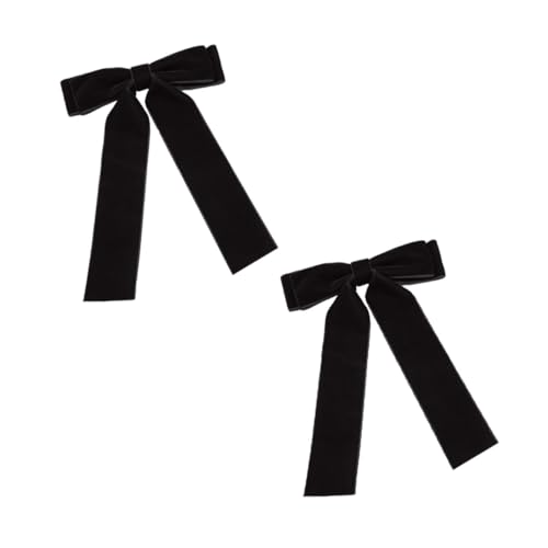FONDOTIN 2 Stück Haarschleife mit Langem Band Schwarze Haarspangen für Frauen Leichter Haarschmuck Fester Sitz für Dickes und Dünnes Haar Geeignet für Hochzeit Party Alltag FONDOTIN 2 Stück Haarschleife mit Langem Band Schwarze Haarspangen für Frauen Leichter Haarschmuck Fester Sitz für Dickes und Dünnes Haar Geeignet für Hochzeit Party Alltag von FONDOTIN