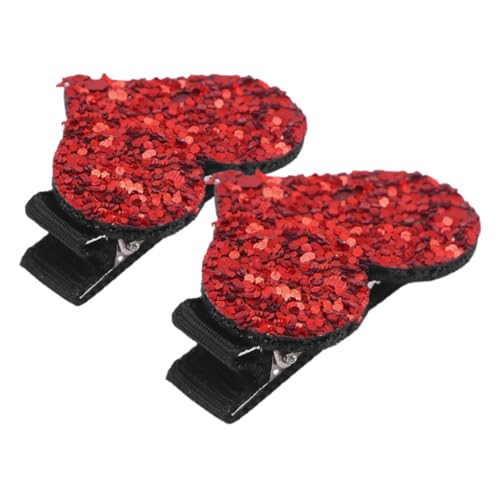 FONDOTIN 2 Stück Herzförmige Glitzer Haarspangen für Mädchen Funkelnde Pailletten Haarclips Süße Haarschmuck Accessoires für Partys Hochzeiten und Alltag von FONDOTIN