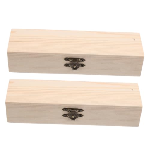 FONDOTIN 2 Stück Holz Stiftebox Handbemalt Multifunktional Schreibwaren Organizer Robust Für Schule Büro Zuhause Effiziente Aufbewahrung Von Stiften Und Zubehör von FONDOTIN