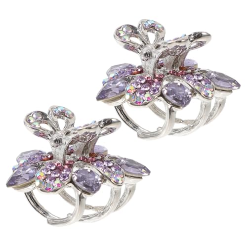 FONDOTIN 2 Stück Kleine Haarklammern mit Strass Verzierung Mini Haarspangen für Mädchen Langlebige Haarklammer für festen Sitz bei Hochzeiten Geburtstagen und Bühnenauftritten Geeignet für von FONDOTIN