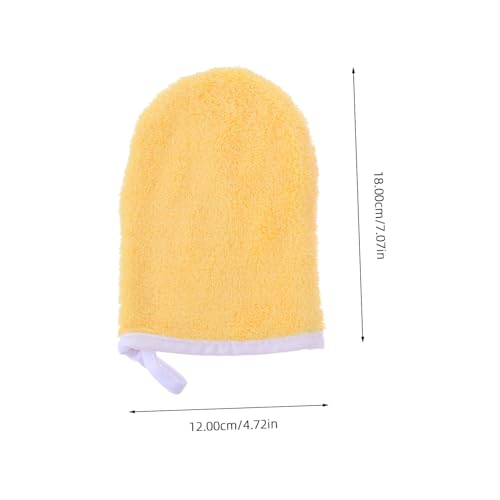 FONDOTIN 2 Stück Make Up Entferner Handschuhe Mikrofaser Gesichtsreinigungshandschuhe Weich Atmungsaktiv Waschbar Wiederverwendbar für Sanfte Hautreinigung und Make Up Entfernung Gelb und von FONDOTIN