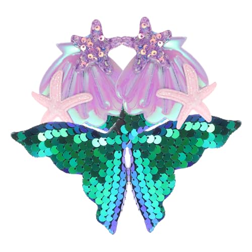 FONDOTIN 2 Stück Meerjungfrau Haarspangen für Mädchen Pailletten Haarklammern Sommerliche Haarschmuck Bequemer Sitz Funkelnde Meerjungfrauen Accessoires für Alltag und Party von FONDOTIN