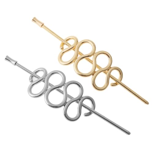 FONDOTIN 2 Stück Metall Draht Haarnadeln Schlangenform Stabile Haarklammern für Frauen Mädchen Langlebige Haarschmuck Accessoires in Gold und Silber für Vielseitige Frisuren von FONDOTIN