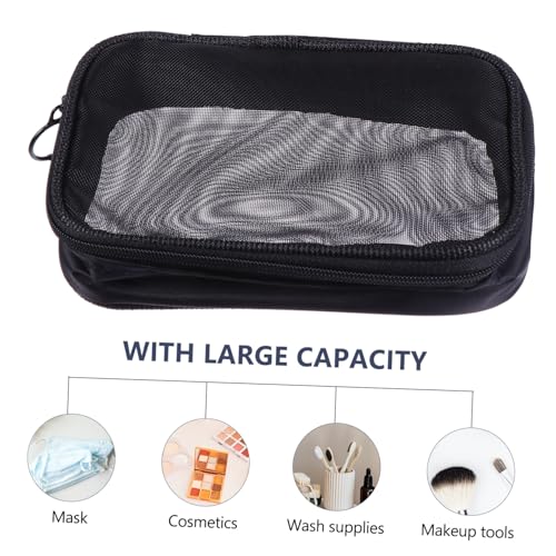 FONDOTIN 2 Stück Multifunktionale Kosmetiktasche Transparent Netzstoff Reise Kulturtasche Waschbeutel Organizer Schminktasche für Damen Reise Zubehör Kompakt und Leicht von FONDOTIN