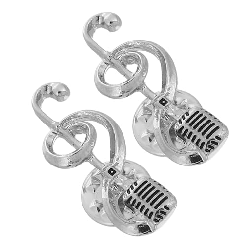 FONDOTIN 2 Stück Musiknoten Broschen aus Modische Anstecknadeln für Damen und Herren Vielseitiger Schmuck für Kleidung Taschen Hüte und Schals Symbolisch für Musik und Performance von FONDOTIN