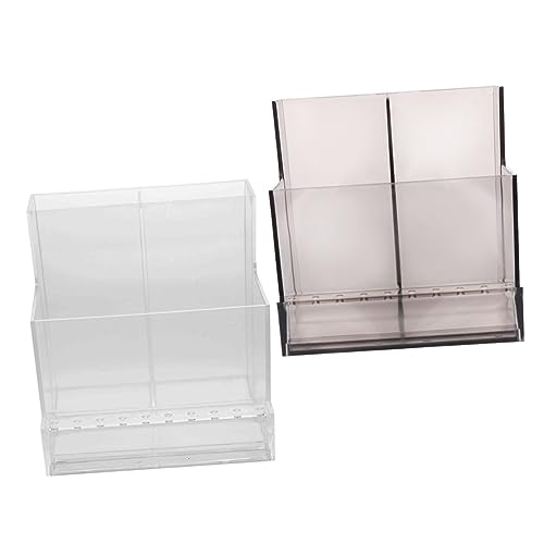 FONDOTIN 2 Stück Nagelfräser Bit Organizer Transparent und Durchsichtig Langlebiger PP Aufbewahrungsbehälter für Nagelbohrer Aufsätze Praktische Maniküre Nail Art Aufbewahrungsbox für von FONDOTIN