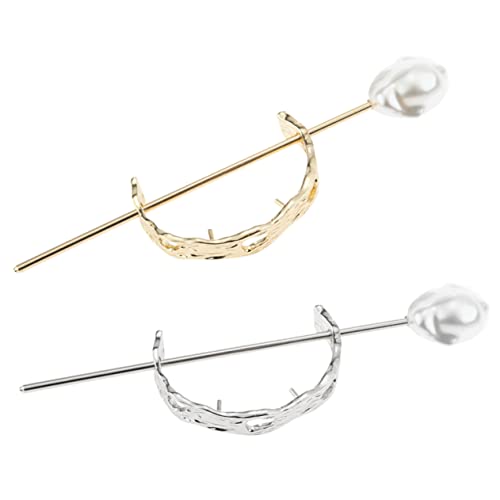 FONDOTIN 2 Stück Perlen Haarspangen für Damen Dutt Haarclips aus Hochwertigem Legierungsmaterial für Dickes Haar und Verschiedene Frisuren Leicht und Langlebig von FONDOTIN