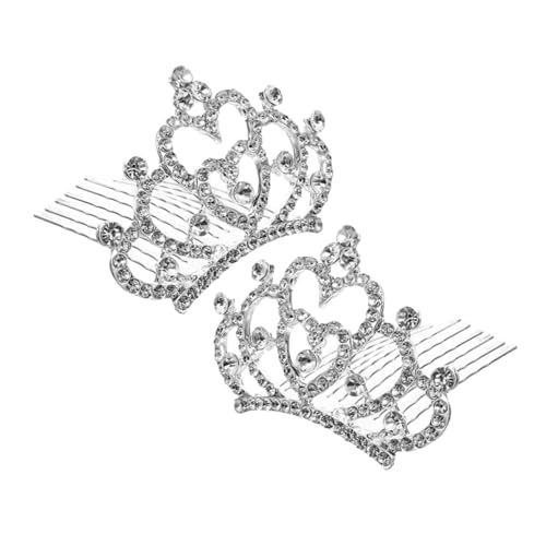 FONDOTIN 2 Stück Prinzessinnen Mini Tiara Haarkamm mit Funkelnden Strasssteinen Leichter Sicherer Kopfschmuck für Mädchen zur Kopfhaut für Tanzauftritte und Bühnenperformance von FONDOTIN