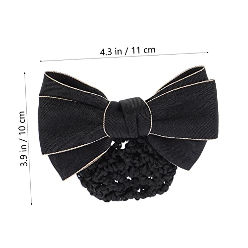 FONDOTIN 2 Stück Professionelles Haarnetz für Damen Klassischer Schwarzer Haarschmuck mit Schleifen Design Langlebiges Haarnetz aus Band und Legierung für Hochsteckfrisuren bei Besonderen FONDOTIN 2 Stück Professionelles Haarnetz für Damen Klassischer Schwarzer Haarschmuck mit Schleifen Design Langlebiges Haarnetz aus Band und Legierung für Hochsteckfrisuren bei Besonderen von FONDOTIN