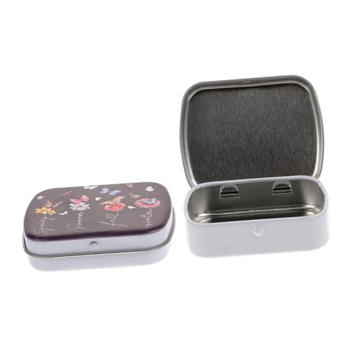 FONDOTIN 2 Stück Robuste Stiftebox aus Eisen mit Klappbarem Deckel Großer Kapazität für Federspitzen und Schreibwaren Sicherer Aufbewahrungsbehälter für Schule und Büro Tragbarer Organizer von FONDOTIN