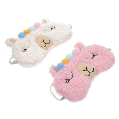 FONDOTIN 2 Stück Schlafmaske Weiche Nahtlose Augenabdeckung für Damen Herren Vollständige Lichtblockierung Leichtes Reise Design Lustiges für Erholsamen Schlaf und Schlafpartys von FONDOTIN