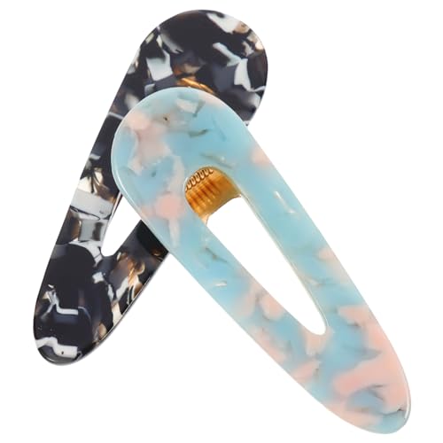 FONDOTIN 2 Stück Schlichte Dünne Haarspangen aus Acryl in Blau und Schwarz Stilvolle Haarklammern für Mädchen und Frauen Rutschfeste Styling accessoires für Zartes Haar Vielseitig für von FONDOTIN