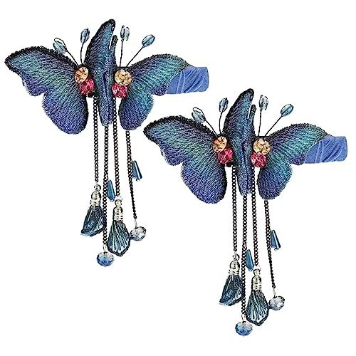 FONDOTIN 2 Stück Schmetterling Haarklammer mit Quasten und Strass Luxuriöse Haarspangen für Damen Haarschmuck Accessoires für Feste und Alltag FONDOTIN 2 Stück Schmetterling Haarklammer mit Quasten und Strass Luxuriöse Haarspangen für Damen Haarschmuck Accessoires für Feste und Alltag von FONDOTIN